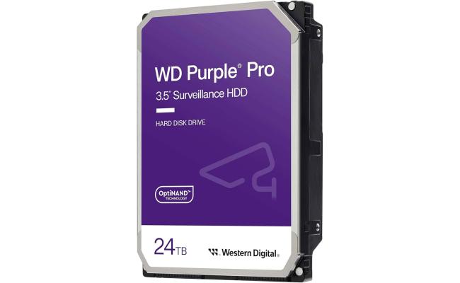 Western Digital 24TB WD Purple Pro Surveillance HDD SATA 6 Gb/s 7200 RPM 512 MB Cache Western Digital 24TB WD Purple Pro Surveillance HDD SATA 6 Gb/s 7200 RPM 512 MB Cache