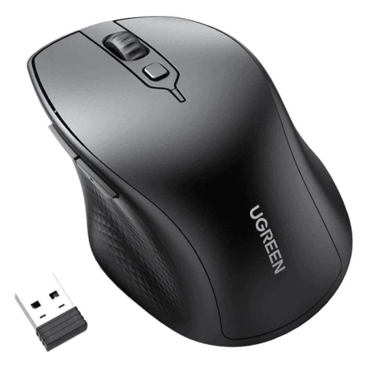 UGREEN MU101 Ergonomic Wireless Mouse Bluetooth & 2.4G Black Battery Version (25440)