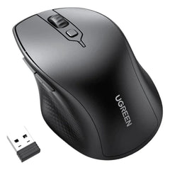 UGREEN MU101 Ergonomic Wireless Mouse Bluetooth & 2.4G Black Battery Version (25440)