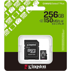 Kingston Sdcs3/256gb Canvas Sele Plus Microsdxc Card Up To 150mb/s A1 Class 10 Uhs I With Adapter