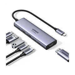 UGREEN 6-in-1 USB-C To HDMI 4K@60Hz + 2*USB-A 3.2+2*USB 3.2 C+PD Power Converter