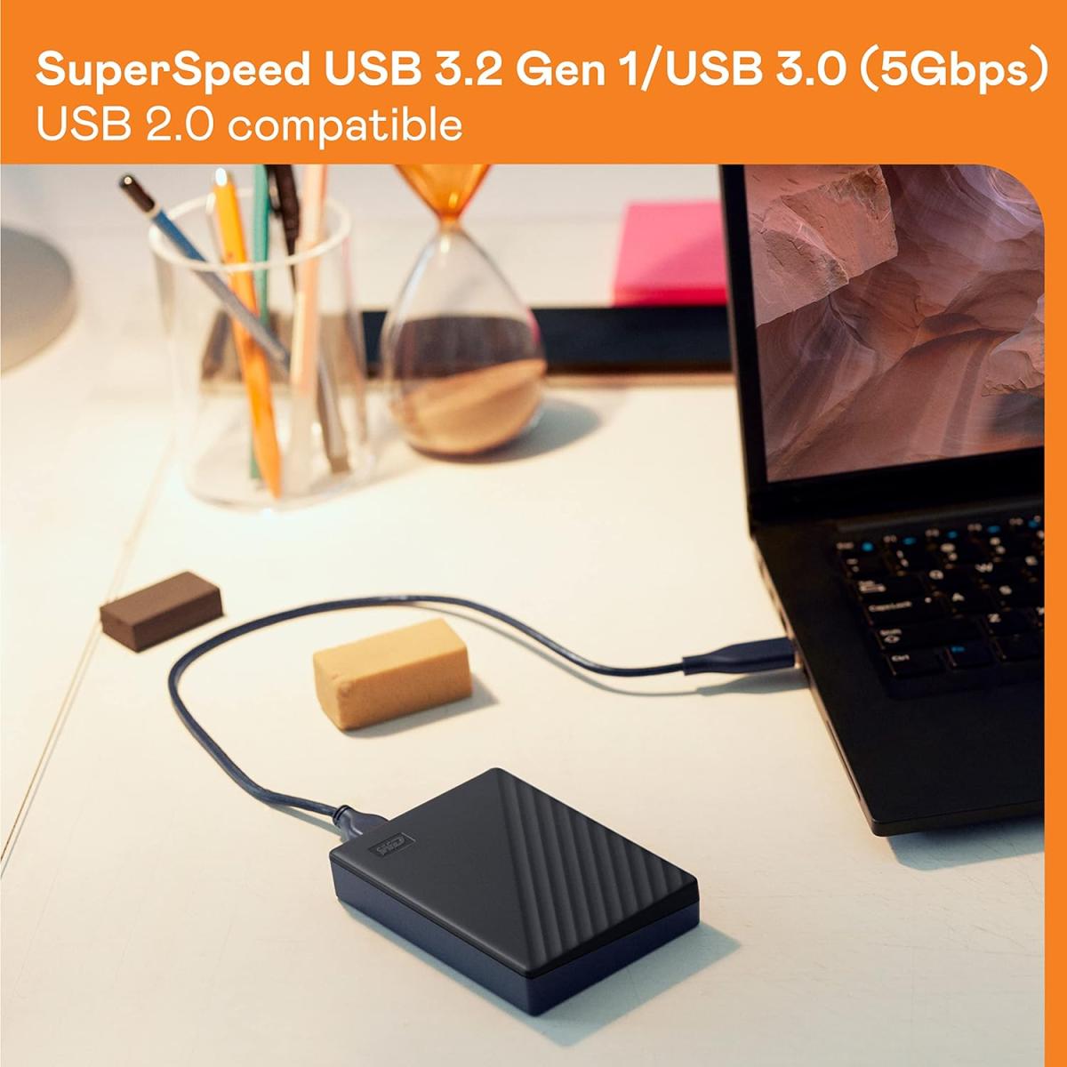 WD USB 3.1 portable external hard drive for data storage