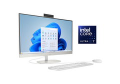 HP All-in-One Desktop AI 27-cr2047ne AIO PC (D2LL1EA), Intel Core Ultra 7 255U Up to 5.2GHz 12 Cores, 8GB DDR5 (Upgradable), 512GB SSD, 27" FHD IPS, Wi-Fi 6, BT 5.4, w/ Keyboard & Mouse - Shell White