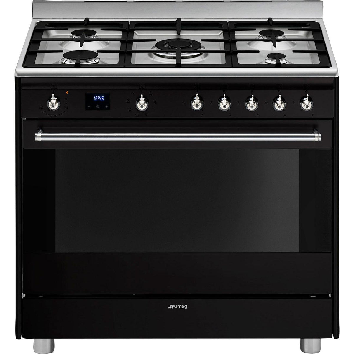 Smeg Cooker With Gas Hob, 90*60Cm Main Oven, Black - SSA91MABL2
