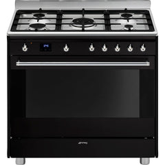 Smeg Cooker With Gas Hob, 90*60Cm Main Oven, Black - SSA91MABL2