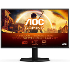 AOC 25G42E Gaming 25" Fast IPS Full HD 180Hz up to 0.5ms HDR 10 sRGB 125% Adaptive-Sync w/ HDMI 2.0 & DisplayPort