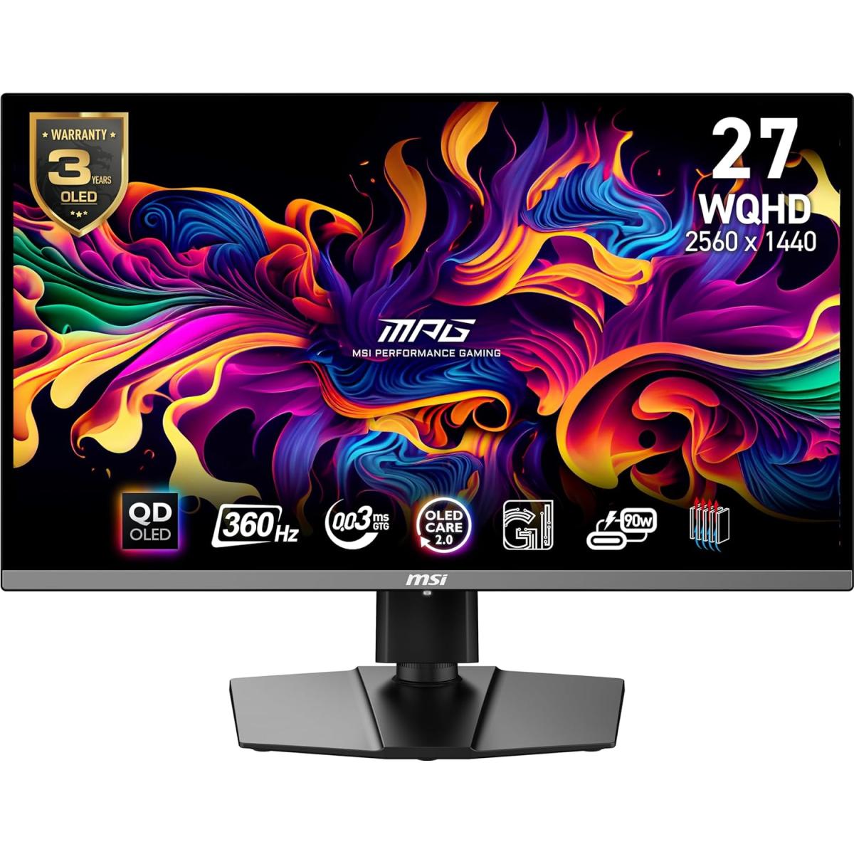 Msi Mpg 271qrx 27” Qd Oled Anti Refleion 2k 360hz 0.03ms Hdr400 Oled Care 2.0 Hdmi 2.1 Type C 90w Pd Amd Freesync™ Premium Pro - CompuMe