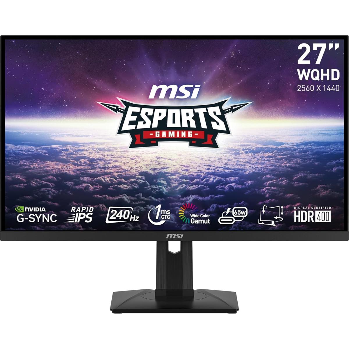 Msi G274qpx 27" 2k Hdr Rapid Ips 240hz 1ms Hdr 400 Nvidia Night Vision G Sync Compatible Adjustable Stand W/ Hdmi 2.0 & Displayport & Usb C - CompuMe