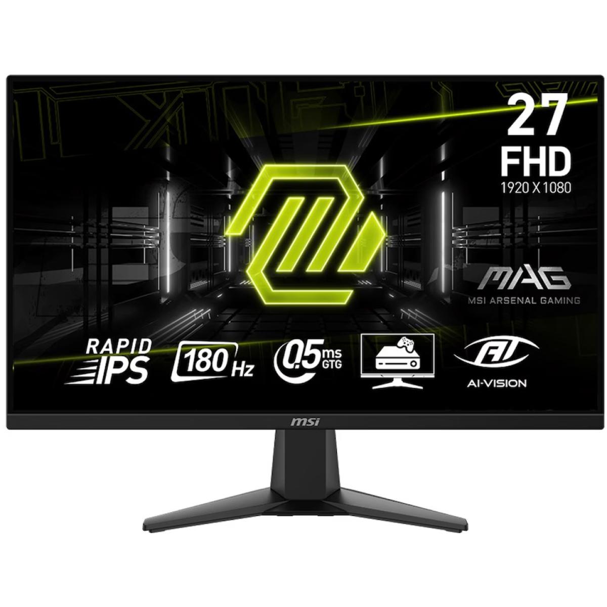 MSI MAG 275F 27" Rapid IPS Full HD 0.5ms 180Hz AI Vision AMD FreeSync™ w/ 2x HDMI & Displayport Interface - Black