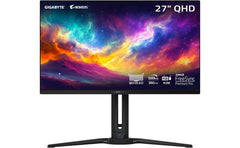Gigabyte Aorus Fo27q3 27” Qd Oled Gaming Monitor Qhd 2k 360hz 0.03ms Gtg Amd Freesync Premium Pro Type C Kvm Hdmi, Dp, Type C W/ Height Adjustable & Speakers Black