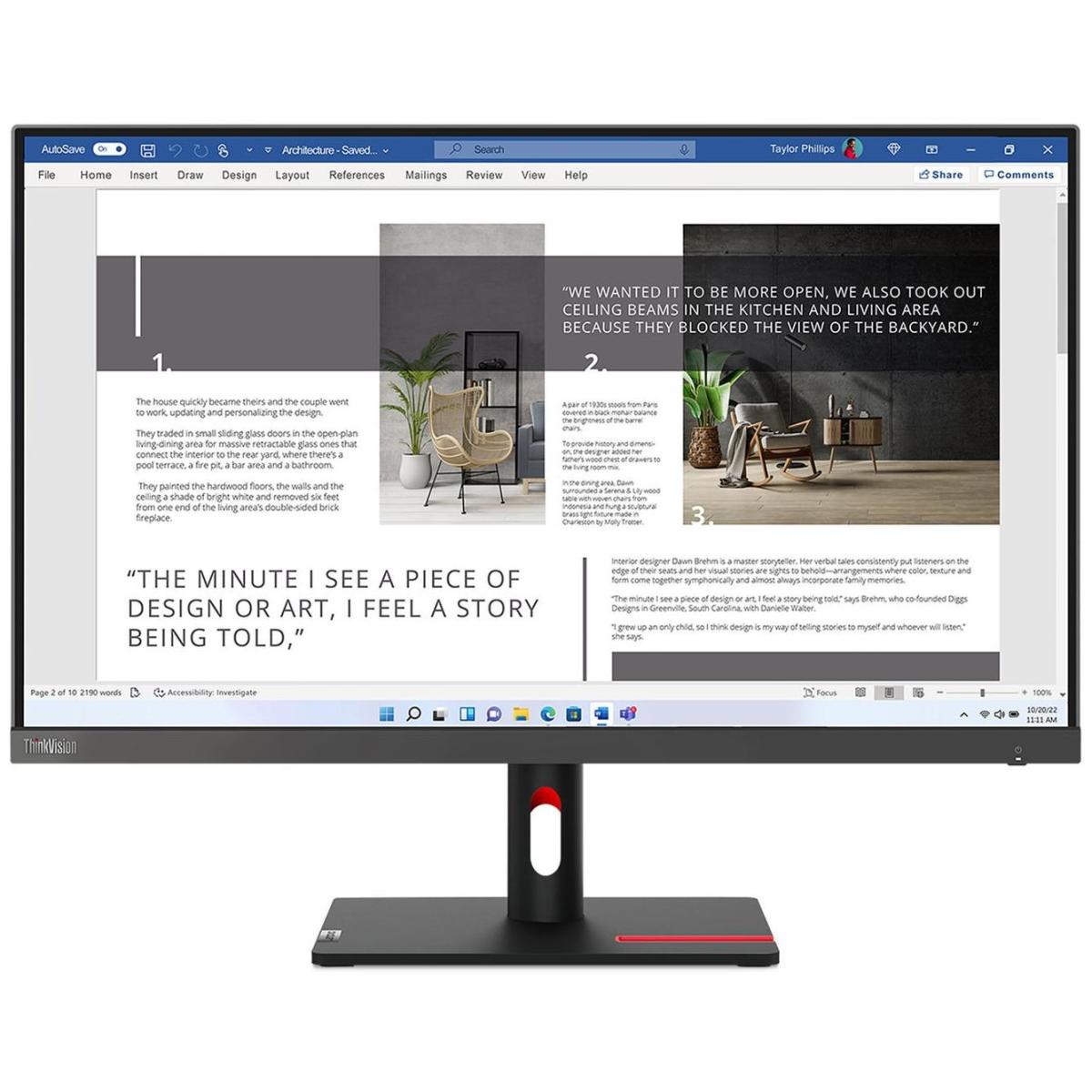 Lenovo Thinkvision S27i 30 27" Ips Full Hd 100hz 99% Srgb Vga & 2x Hdmi W/ Phone Holder & Tilt Stand Black - CompuMe