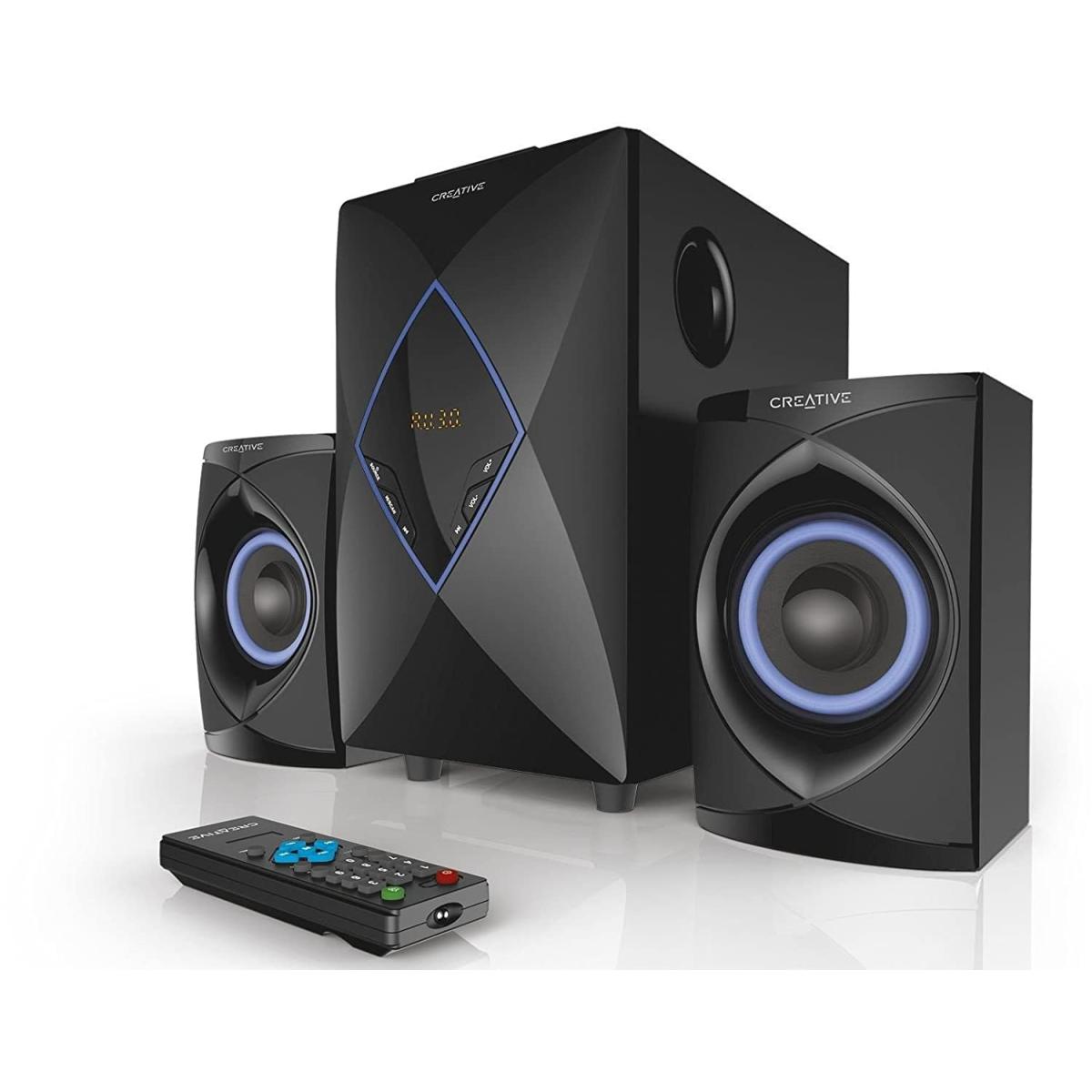 Creative Sbs E2800 2.1 High Performance Home Entertainment System 50 Watts Wooden Subwooferusb Mp3 Player & Fm Black