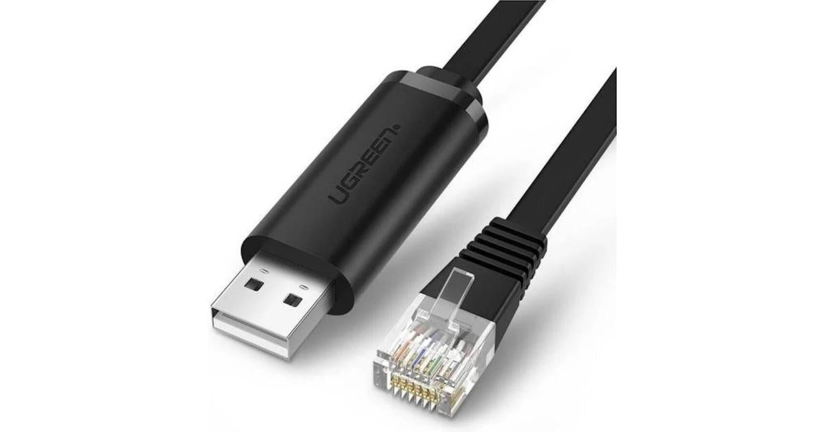 UGREEN CM204 USB TO RJ45 CONSOLE CABLE, 3M, Black | 60813