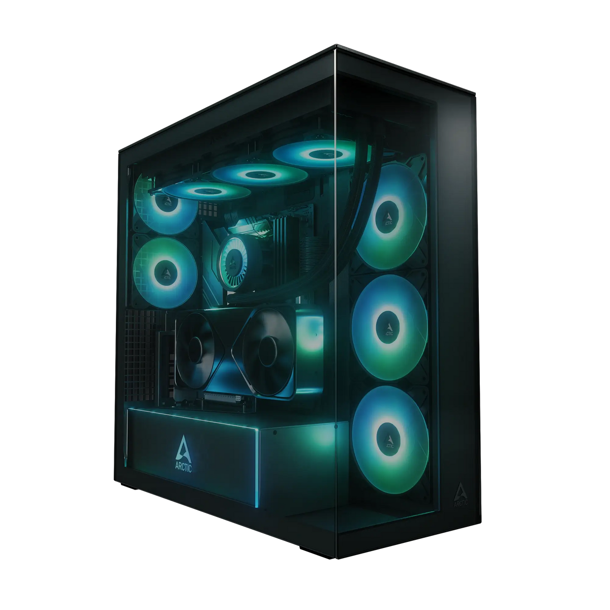 Arctic Xtender VG Black Tinted Glass Premium E-ATX PC Gaming Case with Vertical GPU Mounting
