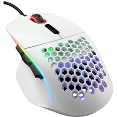 Gloriousmodel I Wired 69g Superlight 2 Swappable Buttons Rgb Ptfe Feet 9 Programmable Buttons Side Thumb Rest Matte White - CompuMe