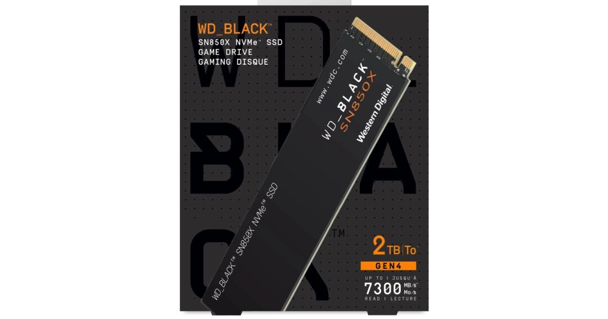 WD BLACK SN850X 2TB PCIe 4.0 NVMe M.2 SSD-Sequential Read/Write (7300/6300 MB/s)