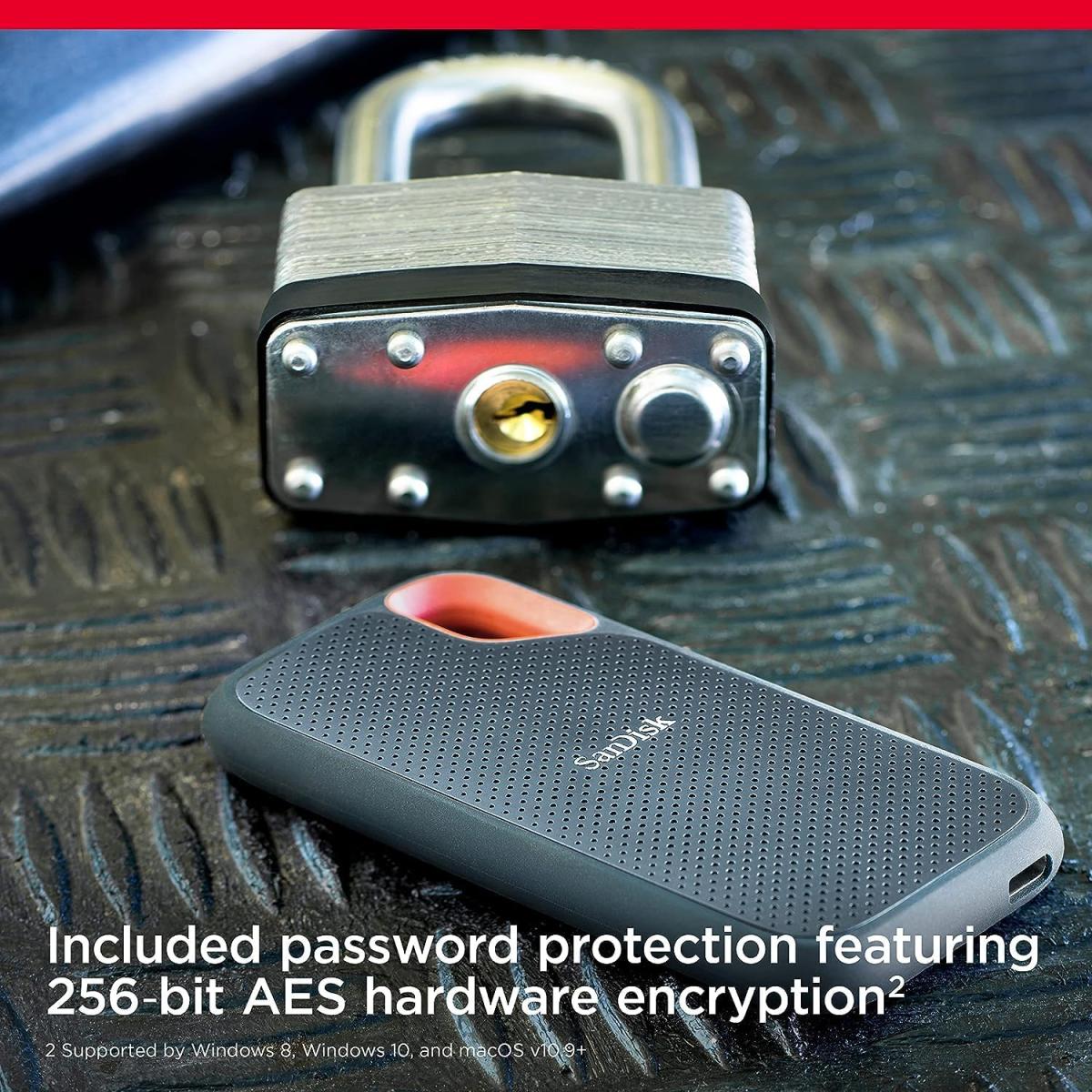 Sandisk USB 3.2 NVMe solid state drive for data storage