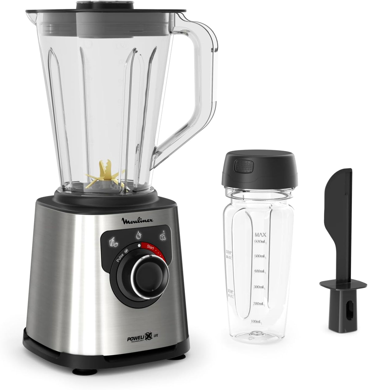 Moulinex Perfect mix Blender, 2Lit, 1200Watts, Silver - LM88HD27