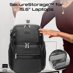 Promate ORACLE-BP SecureStorage 15.6" Laptop Backpack with Multiple Compartments - Black