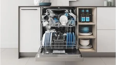 Indesit Semi Integrated Dishwasher Freestanding, 6Programmes, 14Sets, Push & Go Quick Clean - DBE 2B19 A X