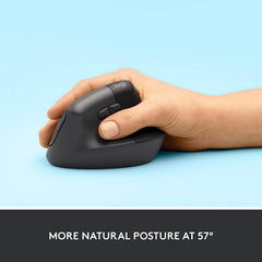 Logitech Lift Wireless Vertical Ergonomic Mouse for Business - Black