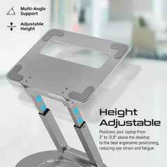 Promate Deskmate-6 gray, Aluminium Laptop Stand
