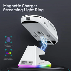 Attack Shark X6 PAW-3395 Wireless Gaming Mouse – Tri-Mode, 26000 DPI, 49g, White