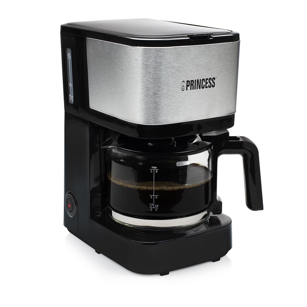 Princess Filter Coffee Maker Compact, 8Volume, 0.75Lit, Suitable For 8 Cup, 600Watts, Black - 01.246030.01.001