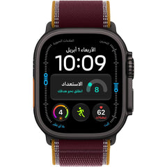 Apple Watch Ultra 4 GPS + Cellular 49Mm, Black Titanium Case, Burgundy Trail Loop, M/L - MJC44AF/A