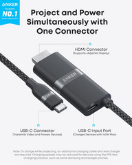 ANKER NANO USB-C TO HDMI CABLE 6FT 4K BRAIDED BLACK