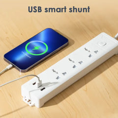 Deli ET408 Power Strip - 3 inputs - 3USB- 2M