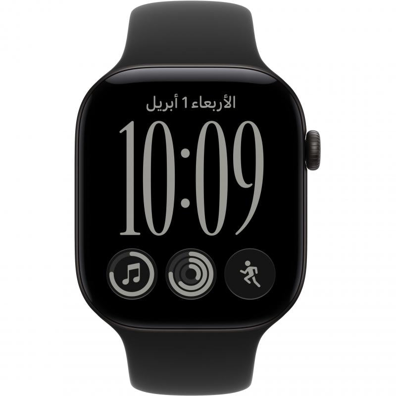Apple Watch Series 12 GPS 46Mm, Black Aluminium Case, Black Sport Band, M/L - MJEL4AF/A
