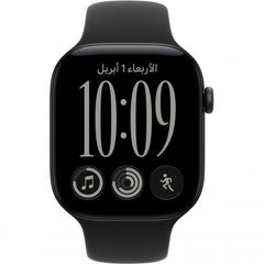 Apple Watch Series 12 GPS 46Mm, Black Aluminium Case, Black Sport Band, M/L - MJEL4AF/A