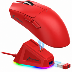ATTACK SHARK X11 Tri-Mode Wireless Gaming Mouse Red with RGB Charging Dock