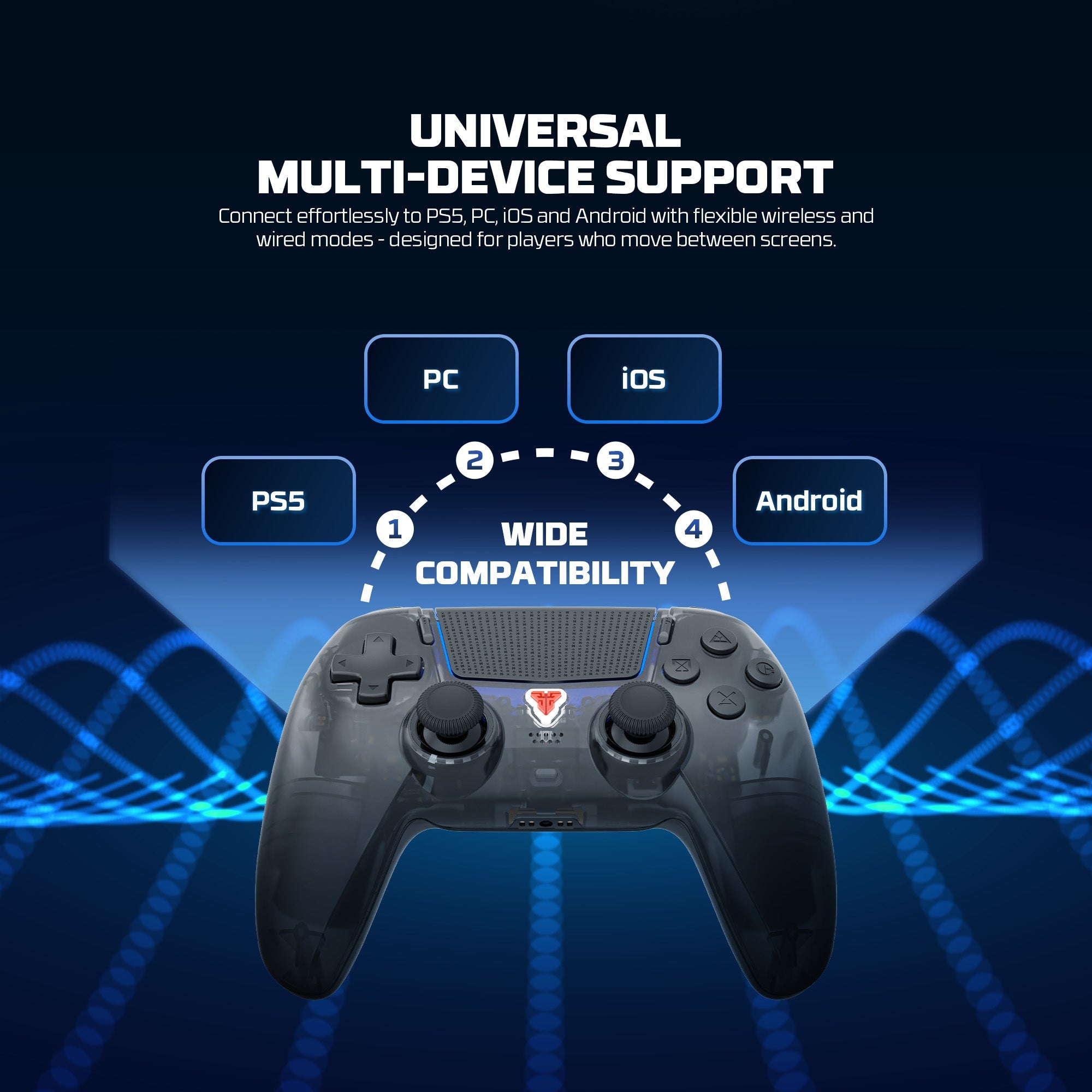 Fantech NOVA II D WGP16D Controller Hall Effect (PS5) NEW, gamepad