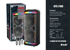 Brodu BTS-2100 100WX2 stereo system sound Dual 10 inch Woofer Outdoor DJ Party Speaker 2xWL Full