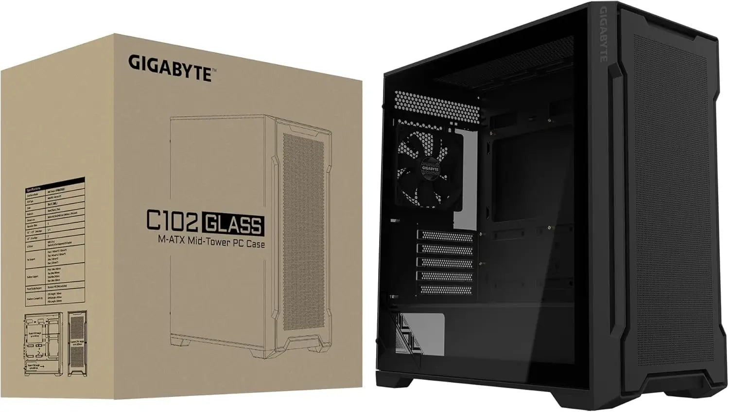 Gigabyte C102g Glass Tower Gaming Case Tempered Glass Black Gigabyte C102g Glass Tower Gaming Case Tempered Glass Black