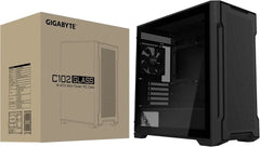 GIGABYTE C102G GLASS Mid Tower GAMING CASE - Tempered Glass BLACK