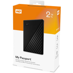 WD 2TB My Passport Portable External Hard Drivew/ backup software & Password Protection - Black