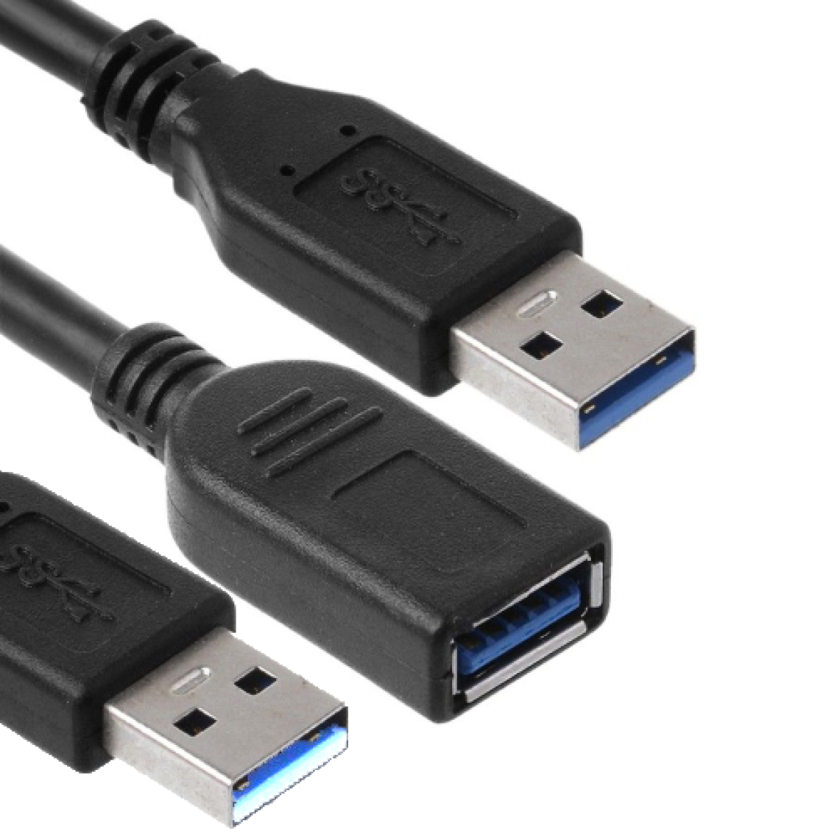 HAING HI-A202-U3C USB 3.0 Extension Cable 2 Male to 1 Female-1M