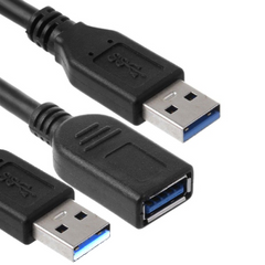 HAING HI-A202-U3C USB 3.0 Extension Cable 2 Male to 1 Female-1M