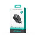 JOYROOM JR-TCG18 GaN 65W Charger, PC fireproof material, fast charging USB-C, EU,UK - Black