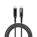 WiWU Wi-C079 1.2m 100W, Ultra-Durable Zinc Alloy Connectors, Warriors Link Series Nylon Braided, PD Fast Charging Cable - Black