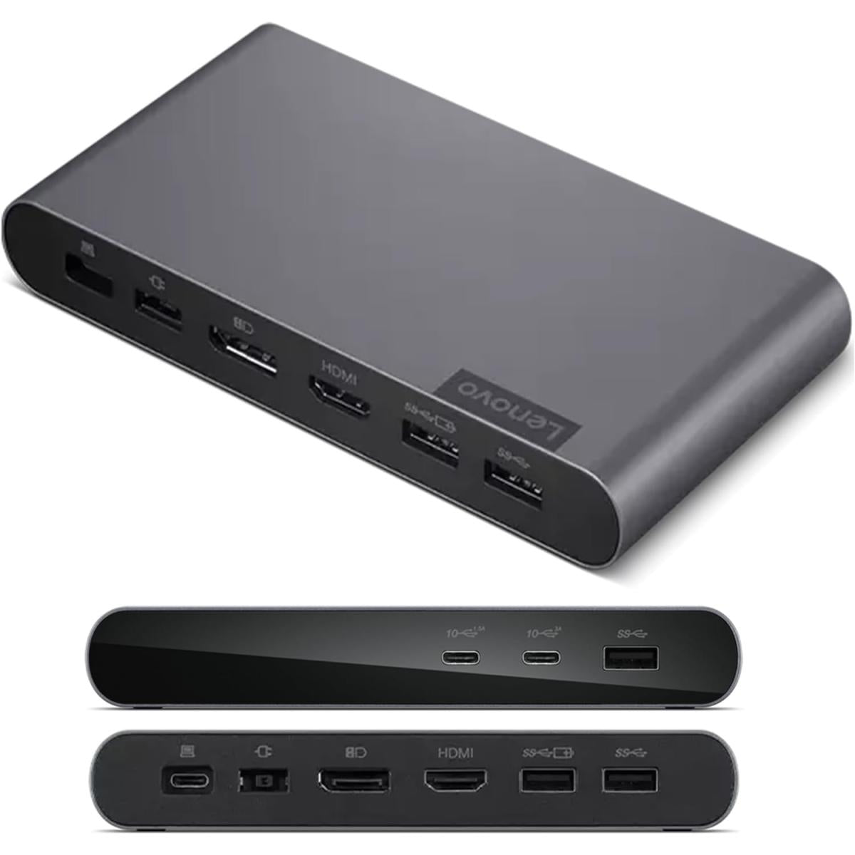 Lenovo Docking Station Usb C Universal Business Dock (1 Dp 1.4 & 1 Hdmi 2.0) 65w Charging For Laptop (90w Power Adapter Included) 3xusb A & 2x Usb C Ports