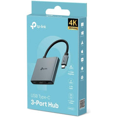 Tp Link Uh3020c Usb Type C 3 In 1 Hub, Usb 3.0, 5gbps Data Transfer, Usb A, Hdmi 4k@60hz, 100w Pd 3.0 Fast Charging, Expand Conneions, Self Storage, Braided Cable, Plug&play, Easy To Use - CompuMe
