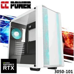 CC Power 3050-101 Gaming PC 5Gen AMD Ryzen 5 6-Cores w/ Nvidia RTX 3050 6GB DDR6 & Advance Air Cooler , White