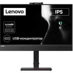Lenovo Thinkvision T27hv 30 27" Ips 2k 74hz Conferencing Monitor Adjustable Stand Built In 5mp Ir+rgb Webcam & Speakers & Mic W/ Hdmi 2.1, Dp, Usb C & Usb Hub
