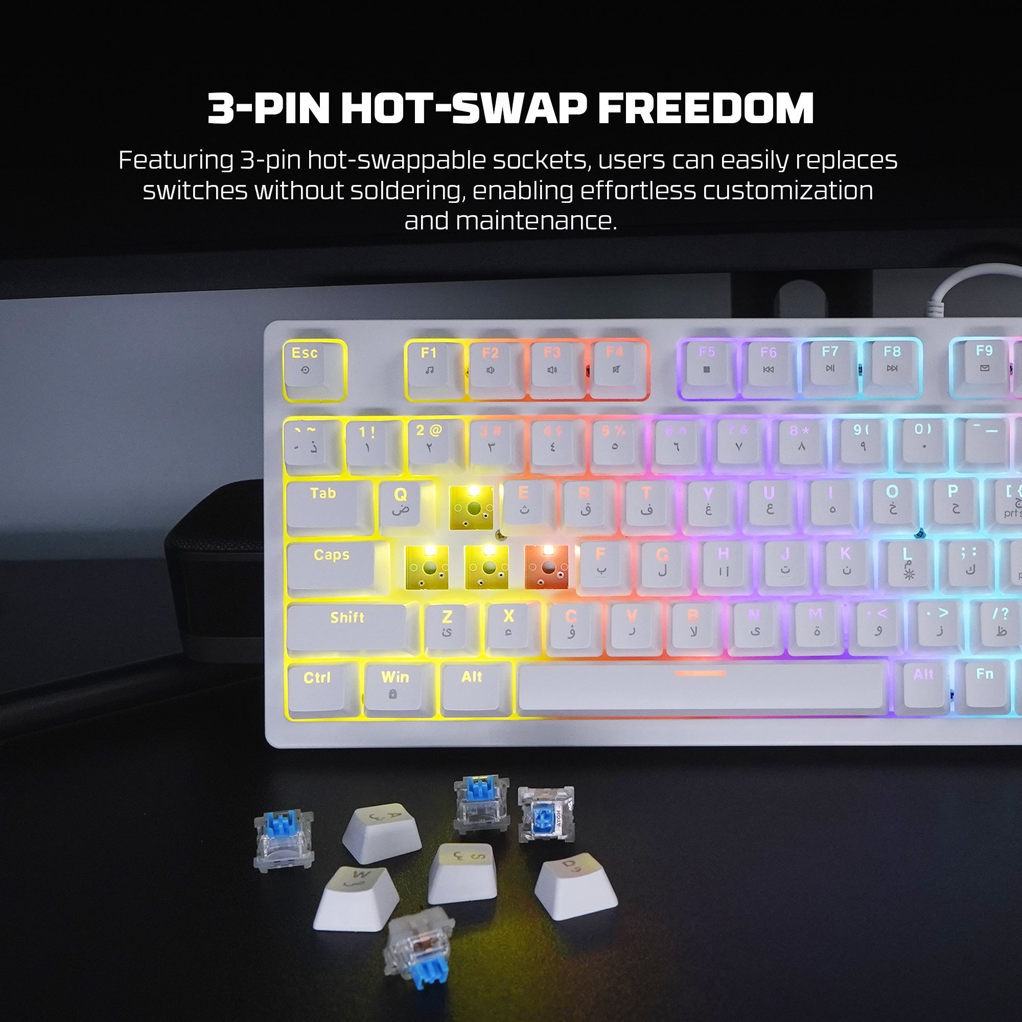 Fantech RGB mechanical gaming keyboard for computer setup