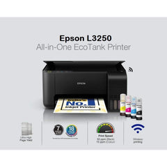 Epson EcoTank L3250 Wi-Fi All-in-One (Copy/Print/Scan) Ink Tank Printer (Black)