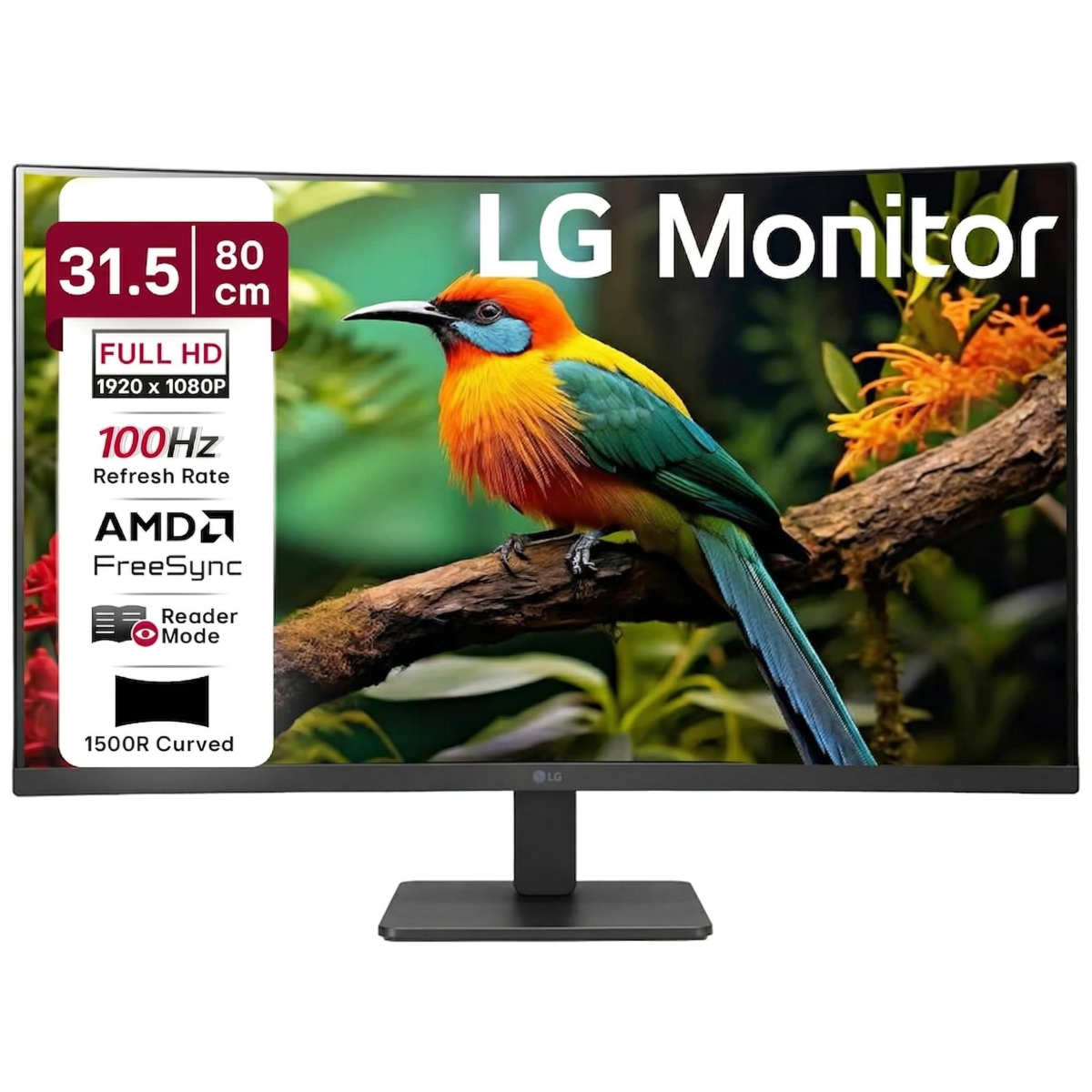 Lg 32mr50c 32" 1500r Curved Full Hd , 100hz Refresh Rate, 5ms (gtg) Response Time, Amd Freesync Technology, 16.7m Color Display, Black
